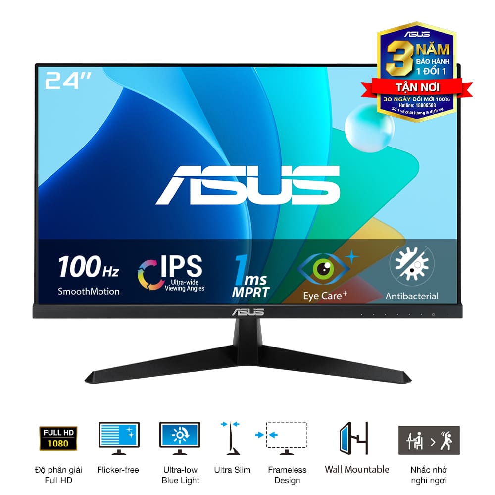Màn hình ASUS VY249HF-R (23.8 inch/FHD/IPS/100Hz/1ms)
